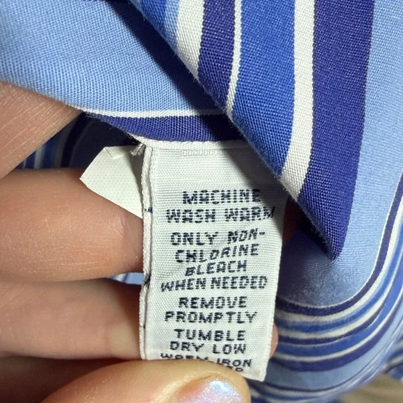 NWOT Polo Ralph Lauren Men’s Blue White Navy Striped Long Sleeve Button Down XL - Picture 6 of 6